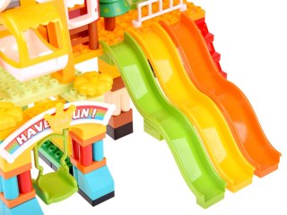 Duże kolorowe Klocki Wesołe Miasteczko Plac zabaw zjeżdżalnie 235el ZA5588