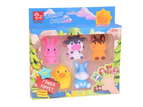 Gumowe pacynki na palec Zwierzątka z FARMY - zestaw 5 figurek ZA5600