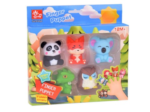 Gumowe pacynki na palec Zwierzątka z ZOO - zestaw 5 figurek ZA5601