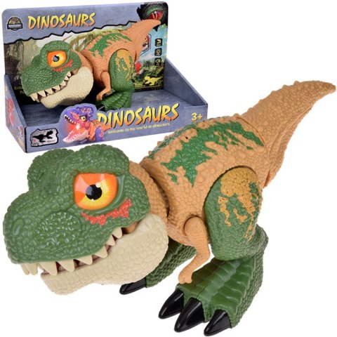 Ruchomy DINOZAUR Tyranozaur Rex Dźwięk + światło ZIELONY ZA5589