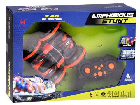 Samochód AMFIBIA 2w1 Stunt r/c zdalnie sterowany Jeździ Pływa Świeci RC0735