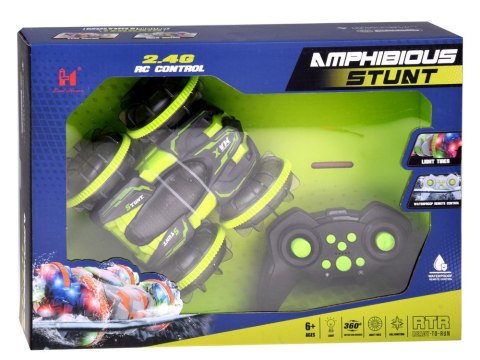 Samochód AMFIBIA 2w1 Stunt r/c zdalnie sterowany Jeździ Pływa Świeci RC0735