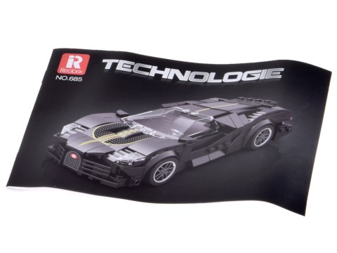 Klocki techniczne Sportowe auto CZARNE LUKSUSOWE hiperauto 298-ele ZA5785