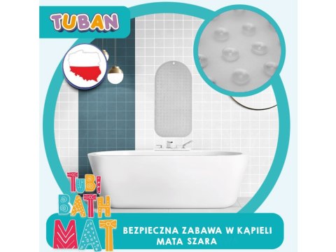 Tuban Antypoślizgowa Mata kąpielowa Tubi szara 70x35cm ZA5973