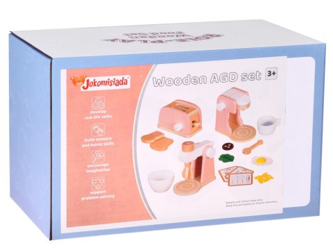 Zestaw drewniany Toster Ekspres Mikser +akcesoria Małe AGD do zabawy ZA5929