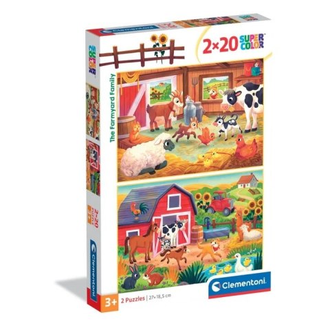 Clementoni: Puzzle 2x20el. - The Farmyard Family