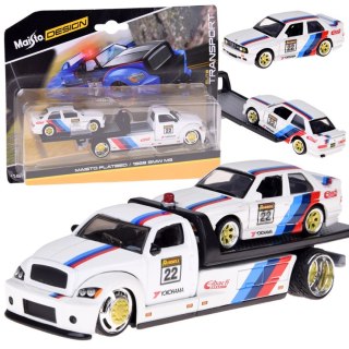 Maisto Licencjonowane Auta Metalowe 1:64 Flatbed i BMW M3 1988 ZA5958