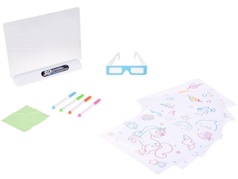 Tablica do Rysowania 3D z Podświetleniem LED + Pisaki i Okulary TA0115