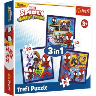 Trefl: Puzzle 3w1 - Pająki i dinozaury