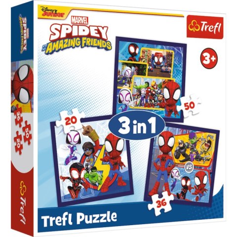 Trefl: Puzzle 3w1 - Pająki i dinozaury Trefl: Puzzle 3w1 - Pająki i dinozaury