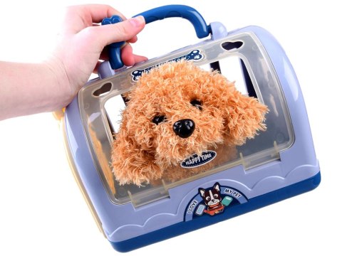 Interaktywny Piesek zestaw mały weterynarz akcesoria transporter ZA4356