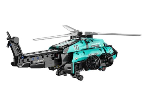Klocki techniczne 2w1 Bolid Formuła 1 helikopter 736ele naklejki ZA5730