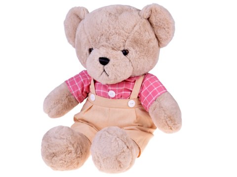 Pluszowy MIŚ - beżowy Filip 58cm w różowej VINTAGE koszuli ZA5923 A