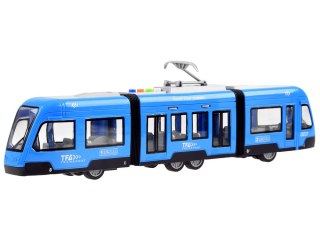Przegubowy niebieski TRAMWAJ światło dźwięk 45 cm ZA3834
