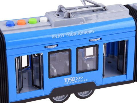 Przegubowy niebieski TRAMWAJ światło dźwięk 45 cm ZA3834