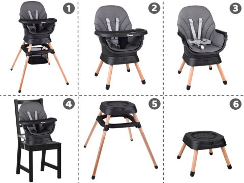 Wielofunkcyjny fotel obracane krzesełko do karmienia 6w1 dla dzieci ZA5659