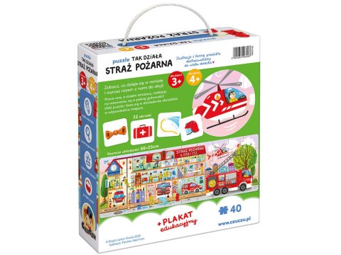 CzuCzu Puzzle Tak działa Straż pożarna 40 ele + plakat edukacyjny ZA5626