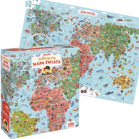 CzuCzu Puzzle odkrywcy Mapa świata 300 ele + plakat edukacyjny ZA5627