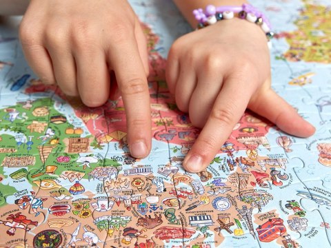 CzuCzu Puzzle odkrywcy Mapa świata 300 ele + plakat edukacyjny ZA5627