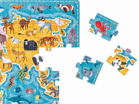 CzuCzu Puzzlove Puzzle Zwierzęta Mapa świata 60 el. ZA4163