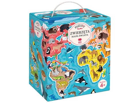 CzuCzu Puzzlove Puzzle Zwierzęta Mapa świata 60 el. ZA4163