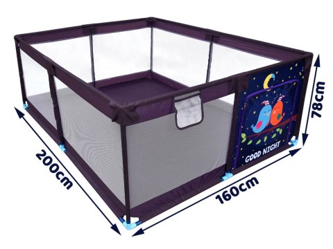 Duży kojec dla dziecka suchy basen 160x200 cm + torba pokrowiec ZA5712