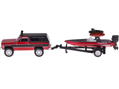 Maisto Licencjonowane Auto metalowe Chevrolet K5 Blazer + łódź 1:64 ZA5964