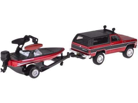 Maisto Licencjonowane Auto metalowe Chevrolet K5 Blazer + łódź 1:64 ZA5964