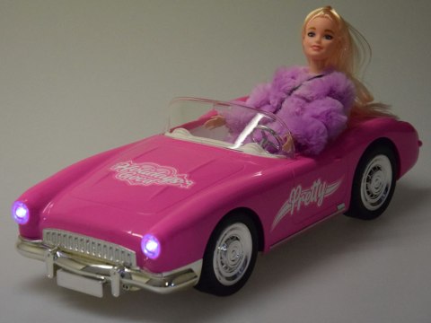 Autko Retro Cadillac na pilota + Elegancka Lalka w Futrze RC0745