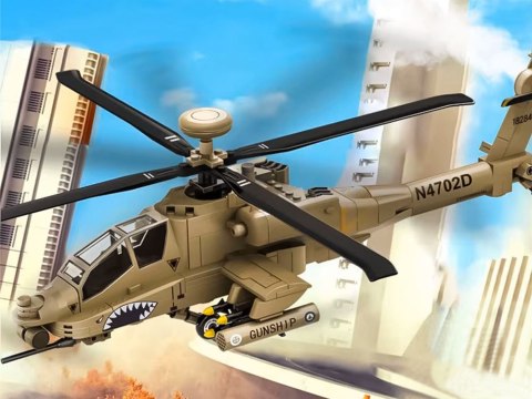 Klocki Techniczne Śmigłowiec Bojowy AH-64 Klocki Helikopter 259ele ZA5676