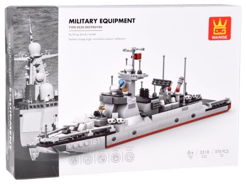 Klocki Techniczne Wange Okręt Type 052D Destroyer Statek 376ele ZA5673