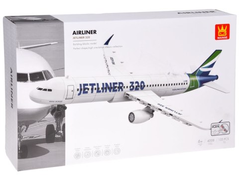 Klocki konstrukcyjne Samolot Jetliner 320 model pasażerski 133 ele ZA5678