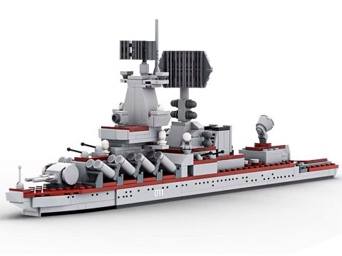 Klocki techniczne Statek Okręt Wojskowy krążownik Varyag 396 eleZA5674