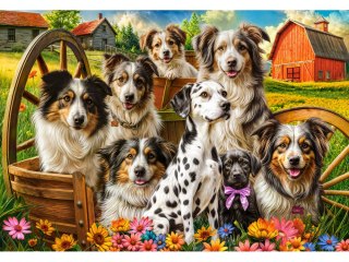 Puzzle 1000-elementów Happy Dogs In The Countryside C-105410-2
