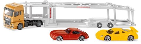 Siku Super: MAN Ciężarówka do przewozu pojazdów z 2 autami