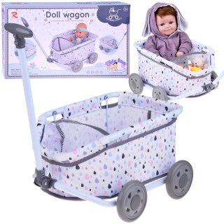 Wózek z rączką dla Lalek Misiów- Uroczy Wagonik do Ciągnięcia ZA5919