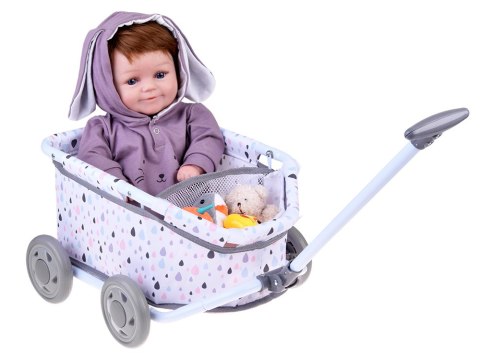 Wózek z rączką dla Lalek Misiów- Uroczy Wagonik do Ciągnięcia ZA5919