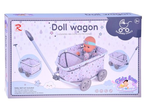 Wózek z rączką dla Lalek Misiów- Uroczy Wagonik do Ciągnięcia ZA5919