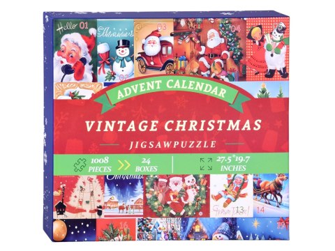 Kalendarz adwentowy PUZZLE - 24 świąteczne układanki w stylu VINTAGE ZA5885
