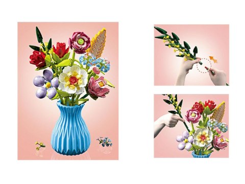 Klocki techniczne SERIA: Bukiet 8 kwiatów polnych w wazonie 691-ele ZA5892