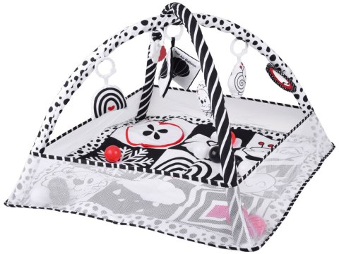 Kontrastowa mata edukacyjna kojec + kulki książeczka szeleścik ZA5826