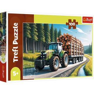 Trefl: Puzzle 100el. - Ciągnik leśny