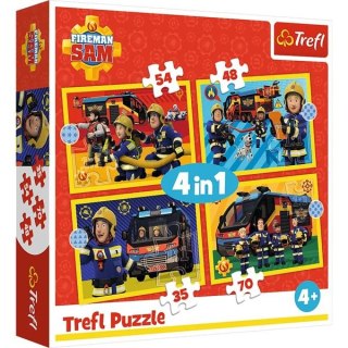Trefl: Puzzle 4w1 - Strażak na sygnale