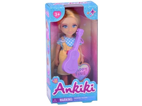 Ankiki Lalka z gitarą - urocza mała muzykalna laleczka 14 cm ZA6008
