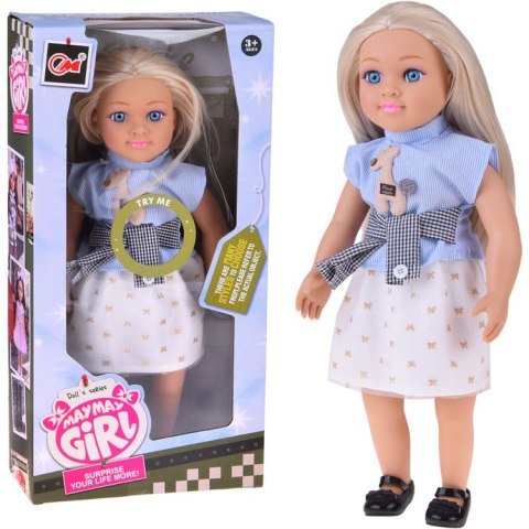 Elegancka Lalka 48 cm z długimi blond włosami - urocza stylizacja ZA5843