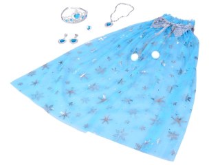 Kostium dla księżniczki "KRÓLOWA LODU" - peleryna i zestaw biżuterii ZA6028