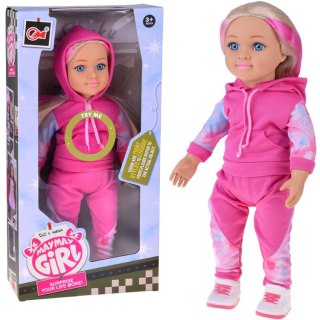 Lalka w dresie 48 cm z długimi blond włosami - sportowa stylizacja ZA5844