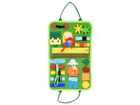 Materiałowa edukacyjna książeczka manipulacyjna Montessori zegar ZA6022