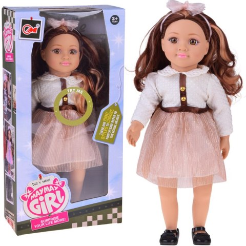 Stylowa Lalka 48 cm z długimi brązowymi włosami - urocza stylizacja ZA5842
