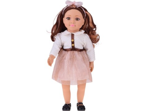 Stylowa Lalka 48 cm z długimi brązowymi włosami - urocza stylizacja ZA5842